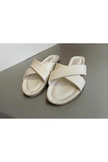 MODA SENİ White Women's Slippers - Outdoor, Casual, Dowry Bundle, Guest Sea Home Beach Vacation