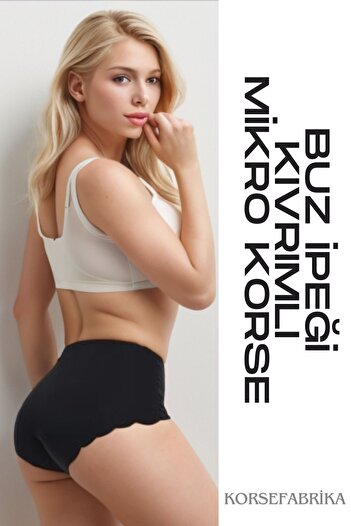 KORSEFABRİKA High Waist Micro Ice Silk Laser Cut Non-Sparts Breathable Seamless-Elastic Panty Corse