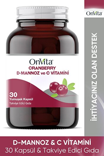 Onvita Cranberry D-mannoz and Vitamin C 30 Soft Capsules