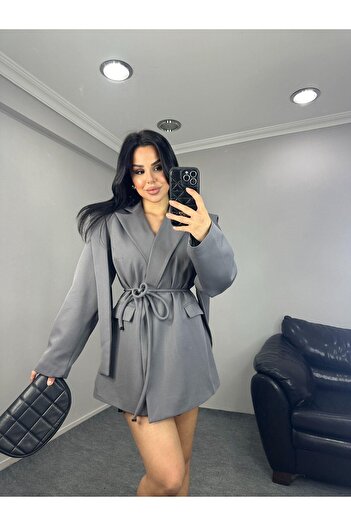 Ekim Store Bağlamalı Oversize Blazer Ceket