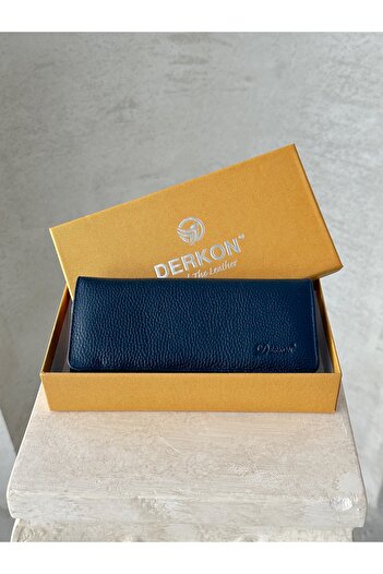 DERKON Dark Blue Women's Wallet with Plenty of Eyes