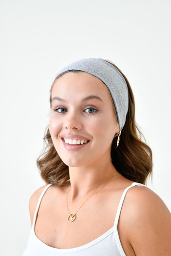mirach Gray Wide Hair Bandana |   Women's Sports Combed Cotton Comfortable Use with Sweat Absorbing Bandana