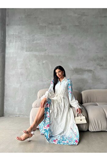 İZZSAA Lace Detailed Atlas Dress