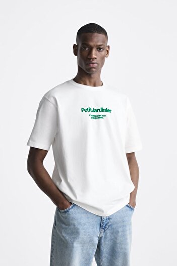 The Champ Clothing Ανδρικό μπλουζάκι με λαιμόκοψη Petit Jardinier με στάμπα Oversize Λευκό