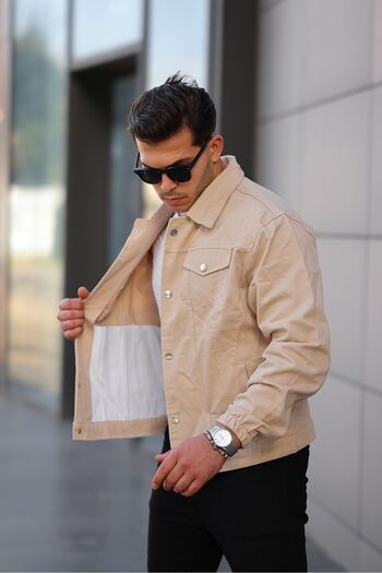 comstar Oversize Denim Jacket with Snap Fasteners