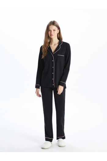 LC Waikiki Shirt Collar Long Sleeve Women's Pajamas Set