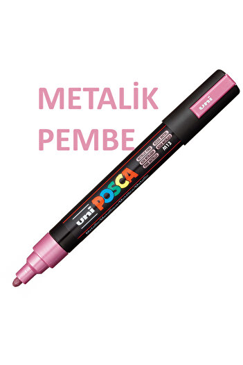 Uni Posca Metallic Pink Marker - 5m (1.8-2.5mm) PC-5M