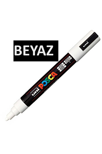 Uni Posca Beyaz Marker Pc-5m (1.8-2.5mm) Poska Pc5m Pc - 5m