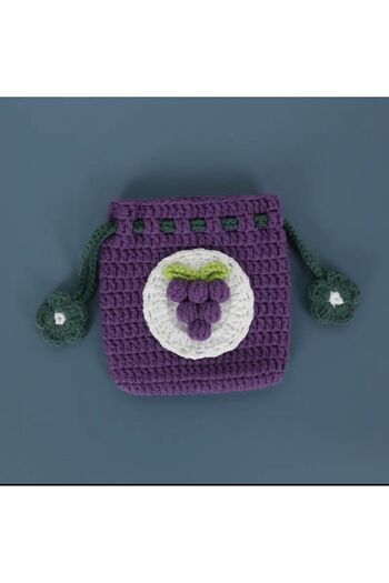 afralya home bag, handcrafted mini-figure wallet, knitted wallet