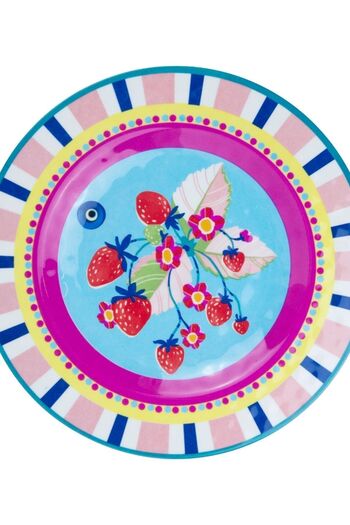 Baci Milano Mamma Mia 6'lı Çilek Desenli Tabak Seti 21,5 Cm