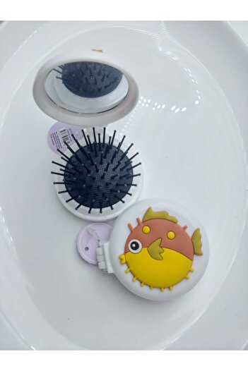 SEVRU Compact Children's Comb Patterned Mirrored Comb