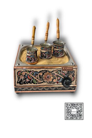 Ardıç Endüstriyel Turkish Coffee Sand Machine and Coffee Pot Set - 34*35*16