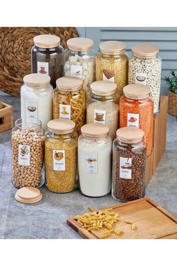 POLNAR 1300ML Jumbo size Glass Jar - 12 Vacuum storage Containers