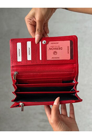 Genel Markalar STD Bol Gözlü Kadın Cüzdanı Hakiki Deri Klasik