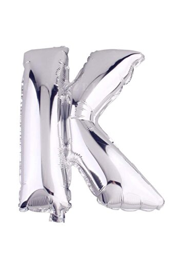 BEST PARTİ Star 16" Inch 40 Cm Foil Balloon Silver Color Letter ''K''