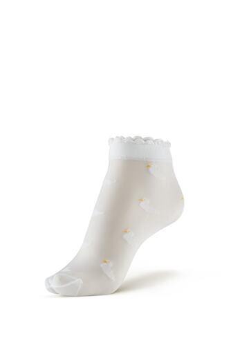 Bonny Silver Women's White Duckless Duckly Socket Silver Socks