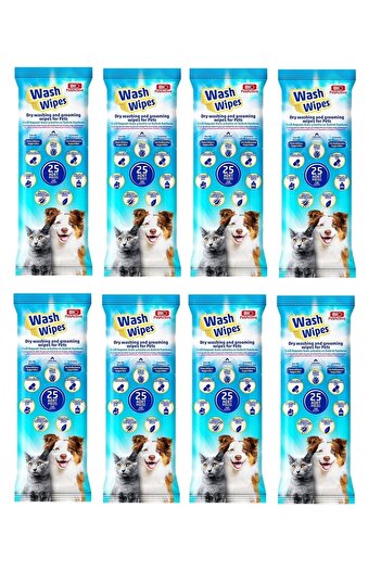 Bio PetActive 25 X 8 Pack Dry Wash and Care Towels