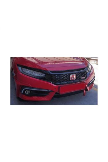 ÇAMKIRAN Fc5 Red Lightless Front Logo Compatible for 2016-2021 Honda Civic