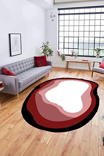 EY HOME Non-Slip Digital Printed Kitchen Living Room Carpet - Laser-14-Red