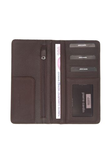 Pierre Cardin Men's Leather Wallet - Brown Knitted Pattern, 11055k2r