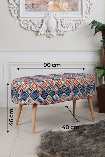 PufyHome LUNA EFSANE 90 CM LARGE GÜRGEN AYAKLI ÇOK AMAÇLI BENCH PUF KOLTUK