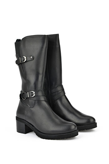 Ziya Genuine Leather Women's Black Boots - 14319Z8032