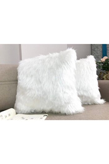 YILMAZHOME Plush Throw Pillow Cover - White Color