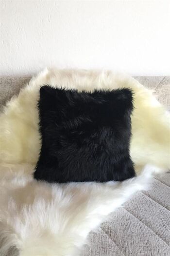 YILMAZHOME Plush Throw Pillow Cover - Black Color