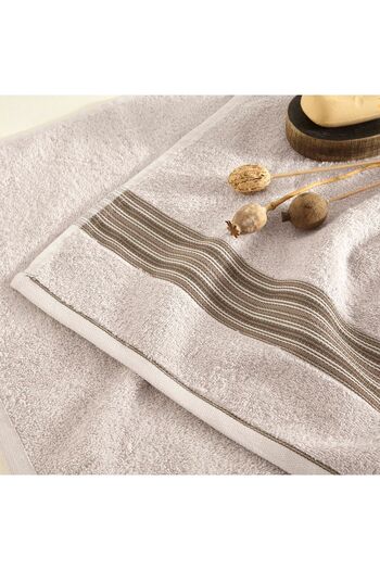 Taç Border Cotton Single Bath Towel Stone