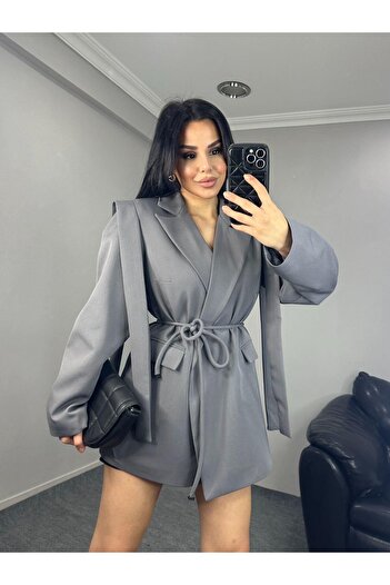 Ekim Store Bağlamalı Oversize Blazer Ceket