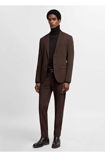 MANGO Man Μπουφάν Super Slim Fit Blazer από Stretch ύφασμα