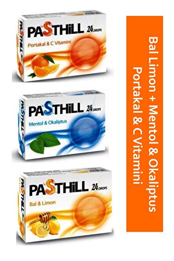 LedaPharma Pasthıll 24 Capsule Drops Vitamin C - Lemon - Orange - Menthol