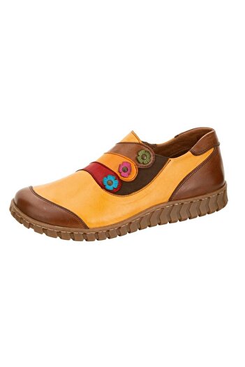 İNZE AYAKKABI Multicolored Tan Leather Casual Shoes