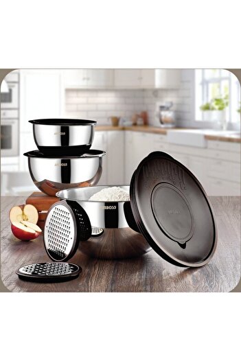 Amboss Satin Sat-8019 9 Piece Multi-Purpose Bowl - Black