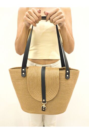 Antioch Art And Design Large Size Straw Handcrafted - Thick Washable Cord Rope Jute Bag