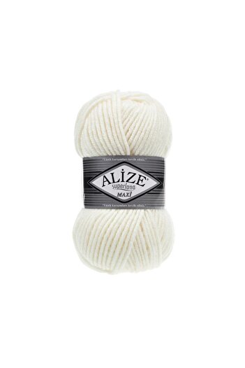 Alize 5 Pieces Superlana Maxi 062 Thick Hand Knitting Yarn Maxi Vest Cardigan Yarn Scarf Beanie Sweater Yarn 62 Cream Maxi