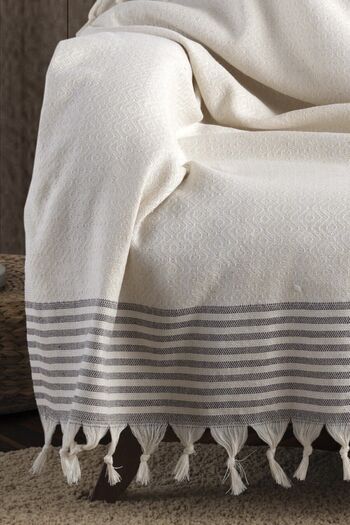 Lux Touch Bergama Ecru Buldan Sofa Cover 170 X 220 Cm Sofa Throw Sofa Sofa Bed Cover Cotton Throw