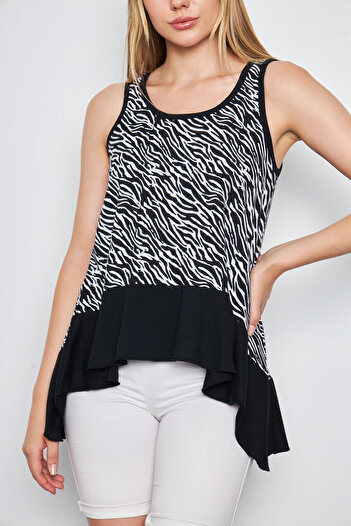 ESPİNA Sleeveless Women's Tunic with Skirt and Garnish