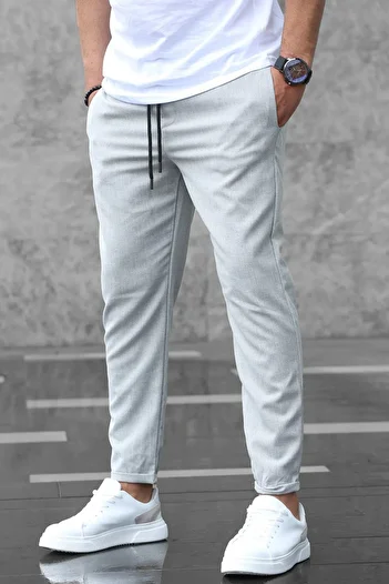BLG SPORTS WEAR Men's Gray Slim Fit Jogger Pants - Double Leg