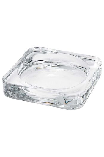 IKEA 10x10 cm Square Gray Classic Presentation Plate - 1 BPA Free Glass Glass Candle