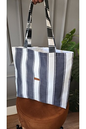 ALTINPAMUK Benita Anthracite White Shoulder and Hand Bag - Multi-Purpose Fabric