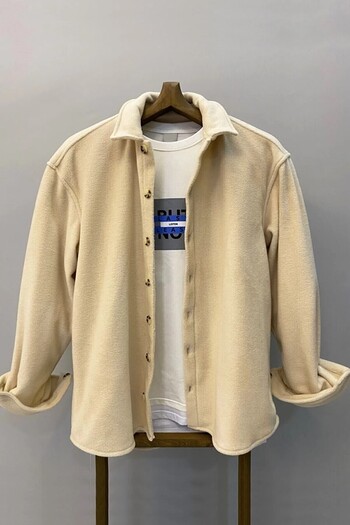 AYSAMOOD Beige Unisex Fleece Shirt - Thick Winter Genuine Design