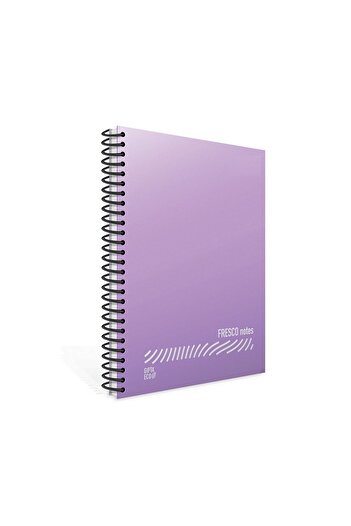 Gıpta Fresco A5 96 Sheets Plastic Cover Spiral Notebook (4945) Checkered Purple