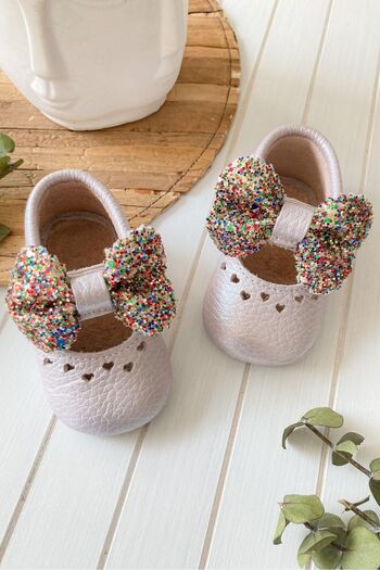 Li Puna - Shine Series Lilac 100% Leather Baby First Step Shoes