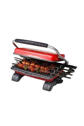 Dökümix Plus Organic Cast Iron Grill & Toaster with Red Grill Apparatus & Brush