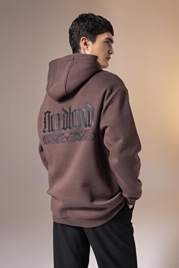 DeFacto Unisex Oversize Hooded Back Printed Sweatshirt - B8912Ax23Wn