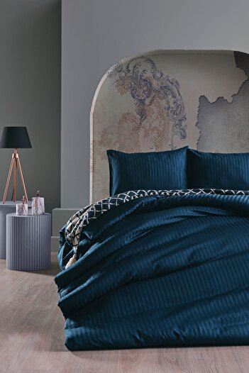 Doqu Home Сатене постільне приладдя Artline, синє - двоспальне