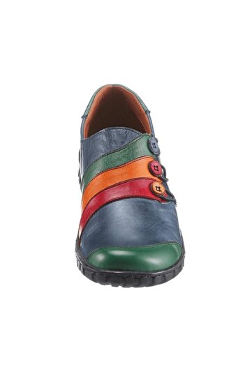 İNZE AYAKKABI Multicolored Blue Leather Casual Shoes