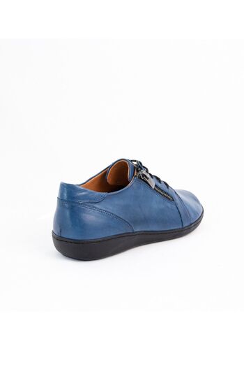 İNZE AYAKKABI Blue Genuine Leather Casual Shoes - Model Name Diana