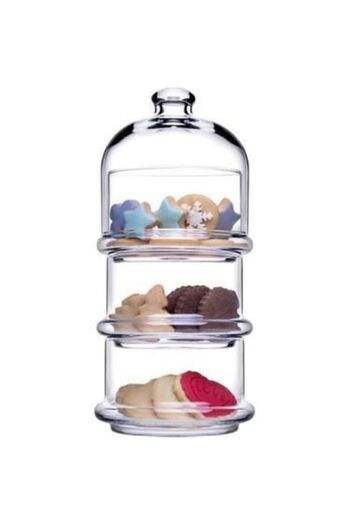 Paşabahçe Glass 3-Tier Cookie Holder Sugar Bowl